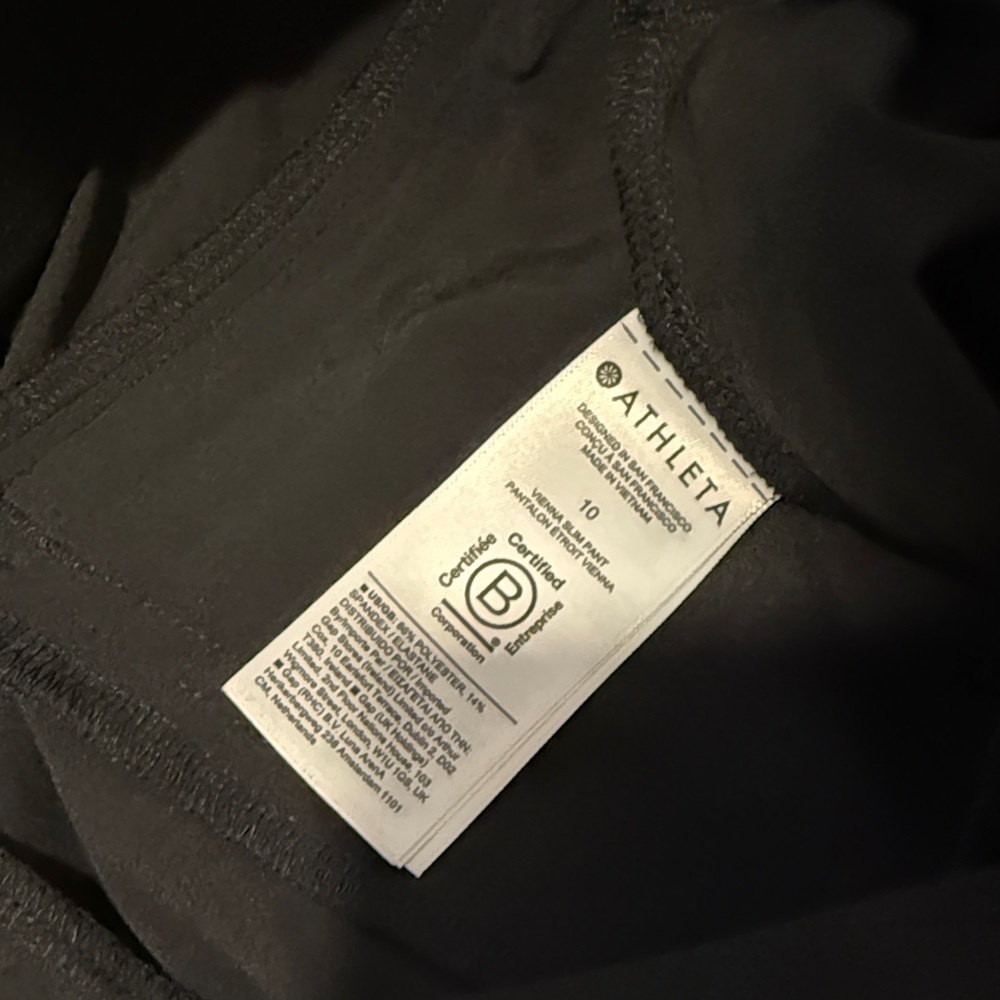 Athleta Vienna Slim Pant Stretch Slim Fit Activewear Trouser Size 10 Athleisure - Picture 5 of 7